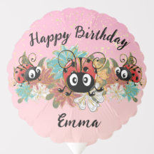 Custom Personalization Ladybug Birthday Balloon