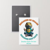 Custom Personalize Boho Bearded Dragon Hippie Button (Vorderseite/Rückseite)