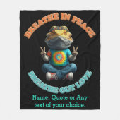Custom Personalize Boho Bearded Dragon Hippie Fleecedecke (Vorderseite)