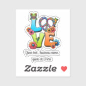 Custom Personalize Boho Frog Peace Groovy Hippie Aufkleber (Blatt)