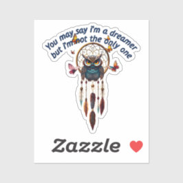 Custom Personalize Boho Owl Beautiful Hippie Aufkleber