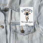 Custom Personalize Boho Owl Beautiful Hippie Button (Insitu)