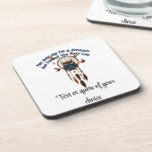 Custom Personalize Boho Owl Beautiful Hippie Getränkeuntersetzer (Linke Seite)