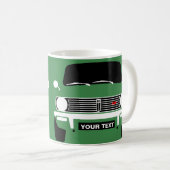 CUSTOM PERSONALIZE CLASSIC RETRO MINI CLUBMAN KAFFEETASSE (VorderseiteRechts)