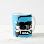 CUSTOM PERSONALIZE CLASSIC RETRO MINI CLUBMAN KAFFEETASSE (VorderseiteRechts)