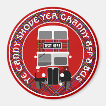 Custom Personalize Scottish Tartan Bus Magnet