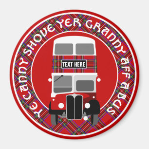 Custom Personalize Scottish Tartan Bus Magnet