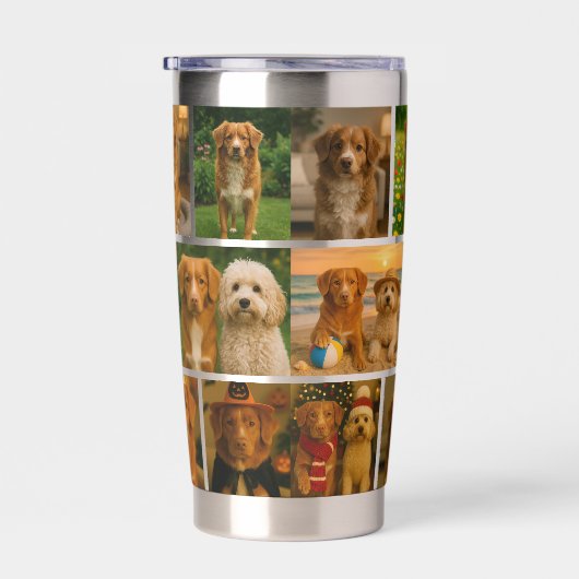 Custom personalized 16 photo collage template thermobecher (Rechts)