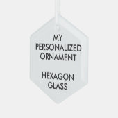 Custom Personalized 3" HEXAGON GLASS ORNAMENT (Vorderseite Links)