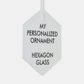 Custom Personalized 3" HEXAGON GLASS ORNAMENT (Vorderseite Rechts)