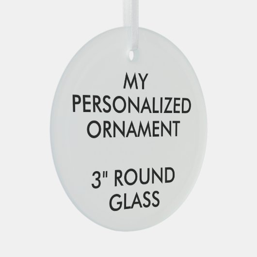 Custom Personalized 3" ROUND GLASS ORNAMENT (Vorderseite Rechts)