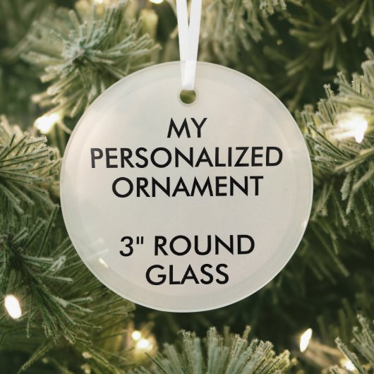 Custom Personalized 3" ROUND GLASS ORNAMENT Aus Glas (InSitu)