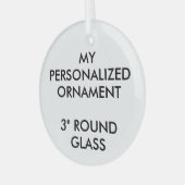 Custom Personalized 3" ROUND GLASS ORNAMENT Aus Glas (Vorderseite links)
