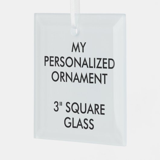 Custom Personalized 3" SQUARE GLASS ORNAMENT Aus Glas (Vorderseite links)