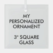 Custom Personalized 3" SQUARE GLASS ORNAMENT Aus Glas (Vorderseite)