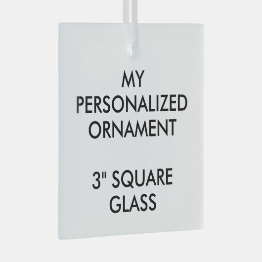 Custom Personalized 3" SQUARE GLASS ORNAMENT Aus Glas (Vorderseite Rechts)