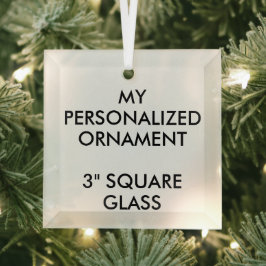 Custom Personalized 3" SQUARE GLASS ORNAMENT Aus Glas
