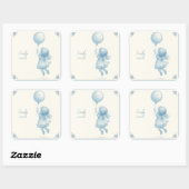 Custom personalized baby girl birth announcement quadratischer aufkleber (Blatt)