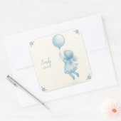 Custom personalized baby girl birth announcement quadratischer aufkleber (Umschlag)