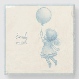 Custom personalized baby girl name steinuntersetzer