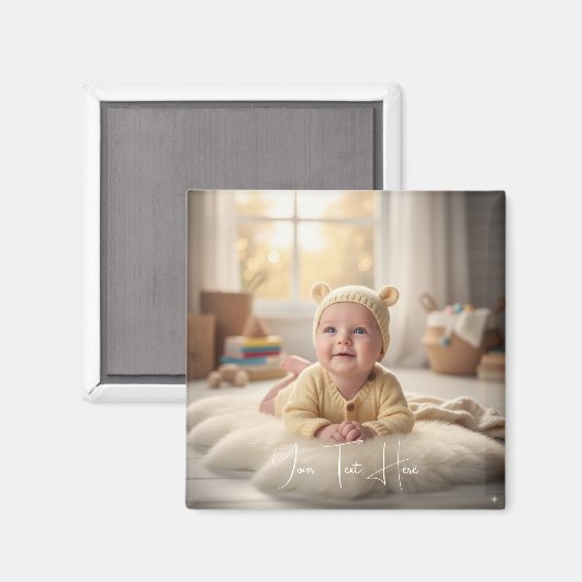 Custom Personalized Baby Picture Keepsake Design Magnet (Vorderseite/Rückseite)