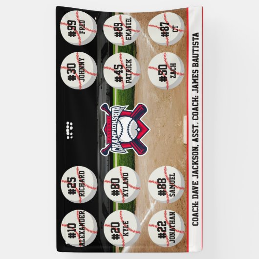 Custom Personalized Baseball Banner Ideas Team (Vertikal)
