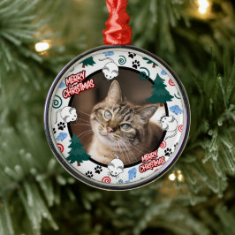 Custom Personalized Cat Pet Photo Christmas Ornament Aus Metall