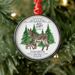 Custom Personalized Donkey Christmas Ornament Aus Metall