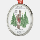 Custom Personalized Donkey Christmas Ornament Aus Metall (Links)