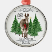 Custom Personalized Donkey Christmas Ornament Aus Metall (Vorne)