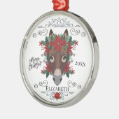 Custom Personalized Donkey Christmas Ornament Aus Metall (Links)