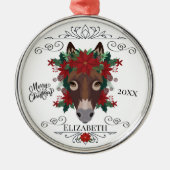 Custom Personalized Donkey Christmas Ornament Aus Metall (Vorne)