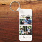 Custom Personalized Double Sided 3 Photo keychain Schlüsselanhänger (Vorderseite)