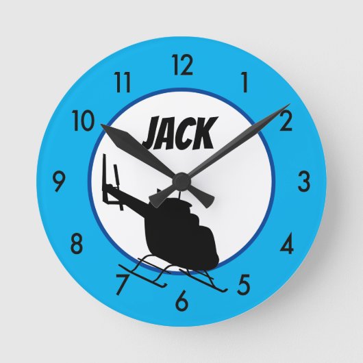 Custom personalized Helicopter Clock Runde Wanduhr (Vorderseite)