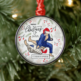 Custom Personalized Jiu Jitsu BJJ Christmas Ornament Aus Metall