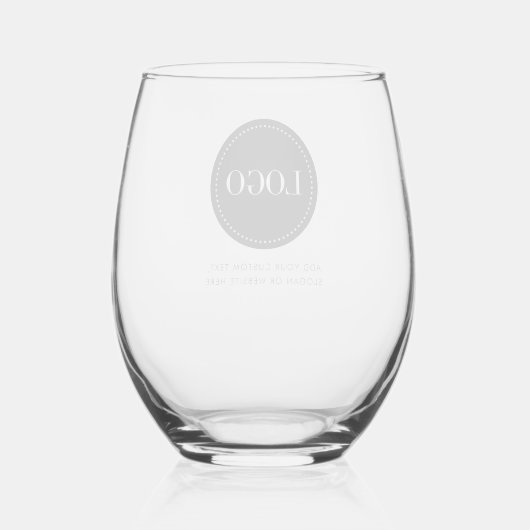 Custom Personalized Logo and Text Weinglas Ohne Stiel (Rückseite)