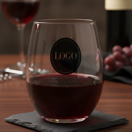 Custom Personalized Logo and Text  Weinglas Ohne Stiel