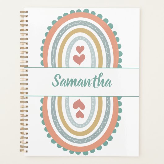 Custom /personalized modern rainbow planner planer (Vorderseite)