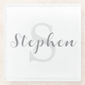Custom Personalized Monogram Script Name Drink Glasuntersetzer (Vorderseite)