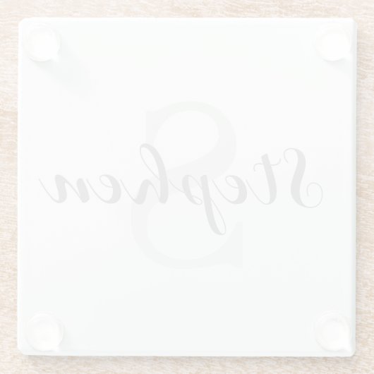 Custom Personalized Monogram Script Name Drink Glasuntersetzer (Rückseite)