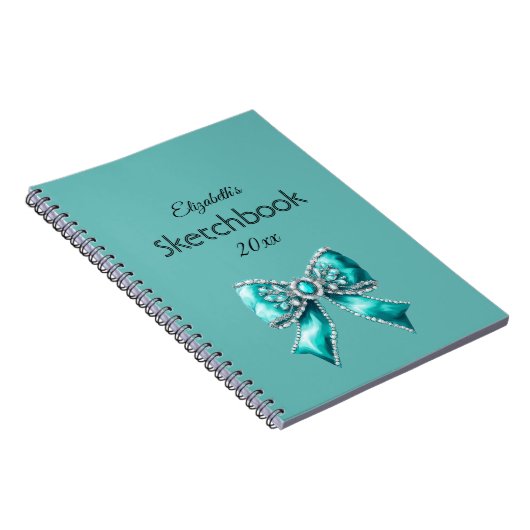 custom & personalized  name notebook with bow notizblock (Rechte Seite)