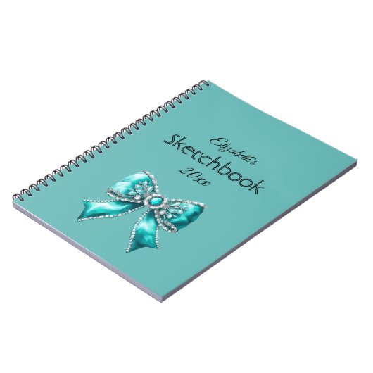 custom & personalized  name notebook with bow notizblock (Linke Seite)