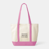 Custom Personalized Natural Tote Bag - Pink Trim Tragetasche (Rückseite)