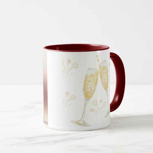 custom, personalized, new year, photo mug, gift, tasse (VorderseiteRechts)