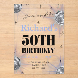 custom personalized photo 50th  birthday acryleinladungen