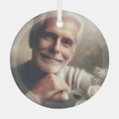 Custom Personalized Photo Ornament Aus Glas (Vorderseite)