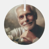 Custom Personalized Photo Ornament Aus Glas (Rückseite)