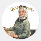 Custom Personalized Portrait Illustration  Runder Aufkleber (Vorderseite)