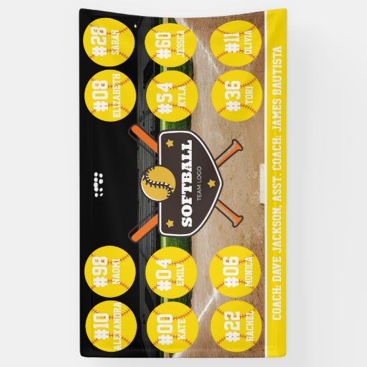 Custom Personalized Softball Banner Ideas Team (Vertikal)