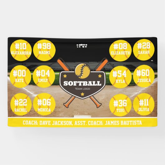 Custom Personalized Softball Banner Ideas Team (Horizontal)
